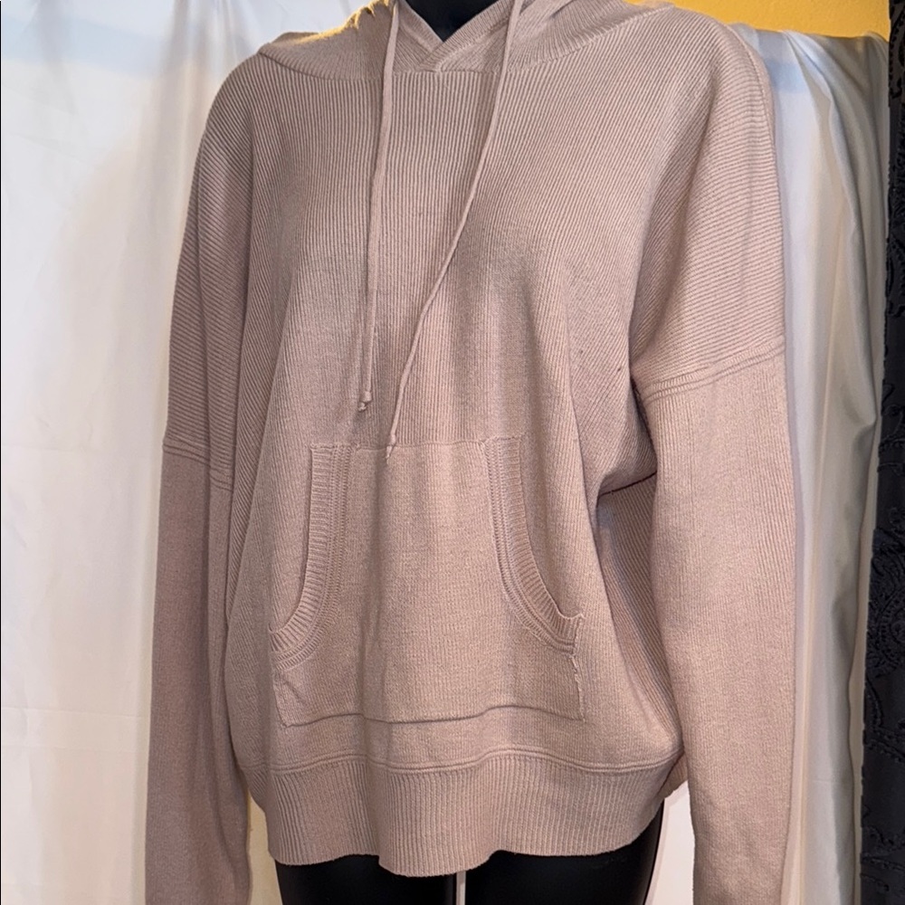 Women's Pinkish Taupe Hoodie Sweater